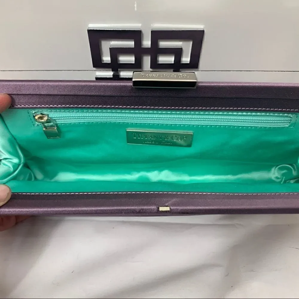 Tiffany & Co. Holly Satin Clutch - Purple - New
